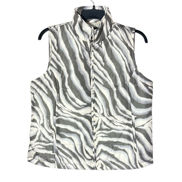 NEW Chaps Women's Puffer Vest Zebra Print Full Zip SEE OTHER LISTING!! - Picture 2 of 5